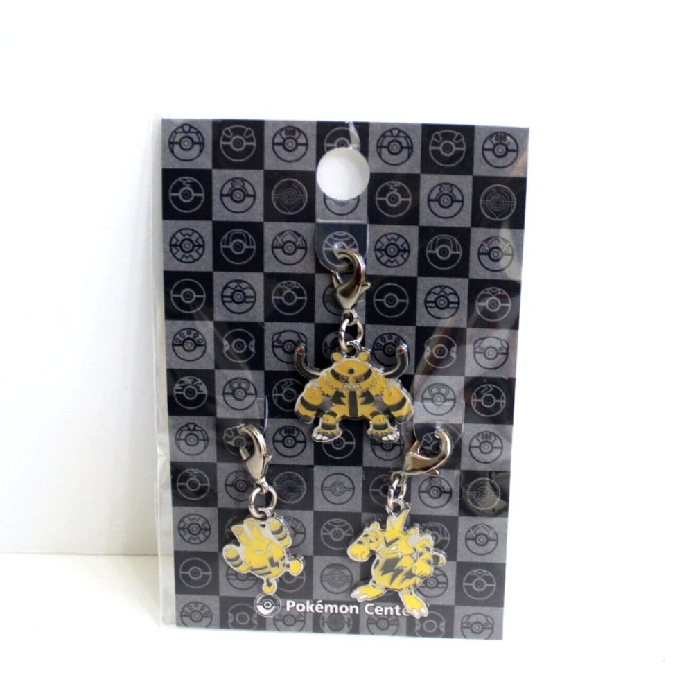 Pokemon Center Original Tokyo 3-Pc Metal Charm Set Elekid Electabuzz Electivire
